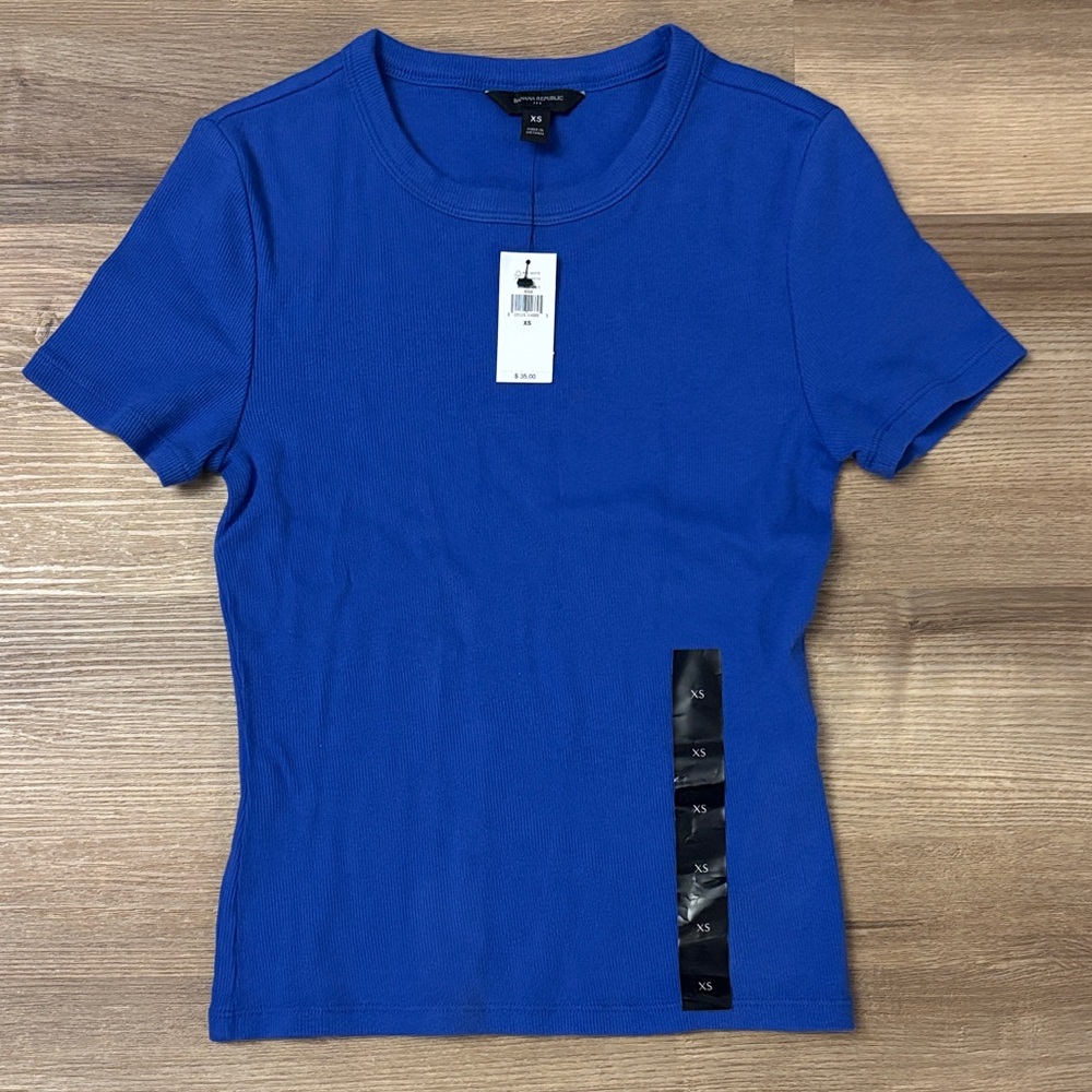 Banana Republic Royal Blue Short Sleeve Ribbed Tee
